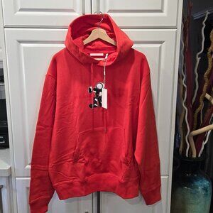 Helmut Lang Logo-Print Hooded Sweatshirt - Flame